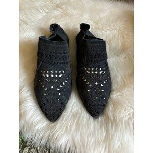 All Black leather flats